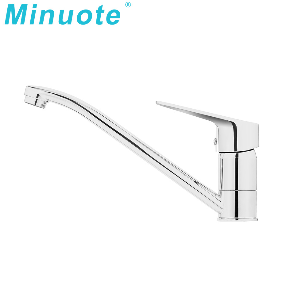 New design single lever water long spout water sink modern brass chrome kitchen taps white faucet for kitchen sink