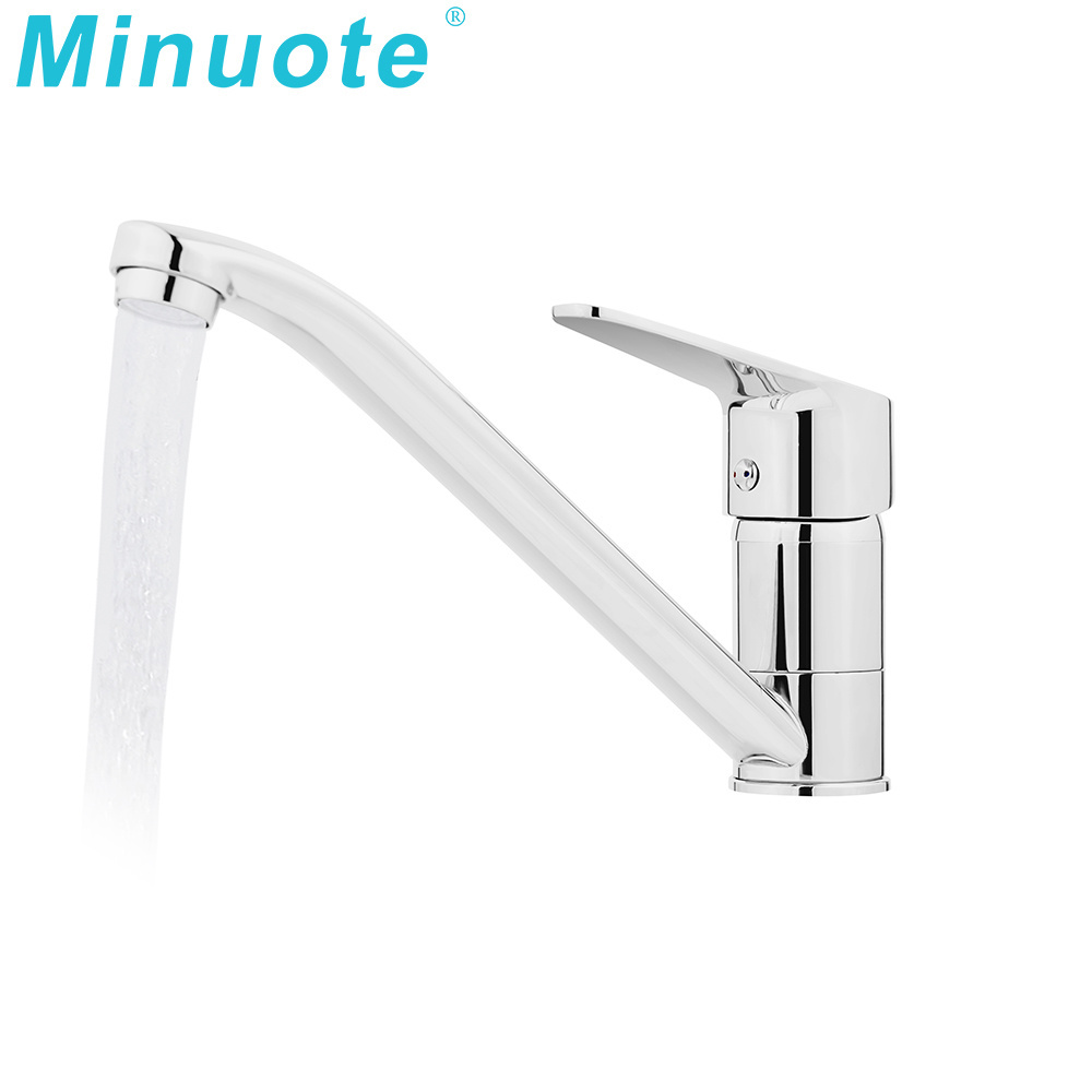 New design single lever water long spout water sink modern brass chrome kitchen taps white faucet for kitchen sink