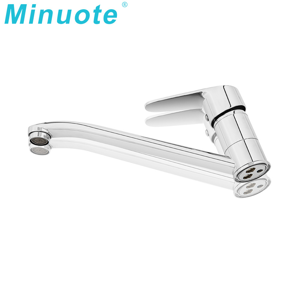 New design single lever water long spout water sink modern brass chrome kitchen taps white faucet for kitchen sink