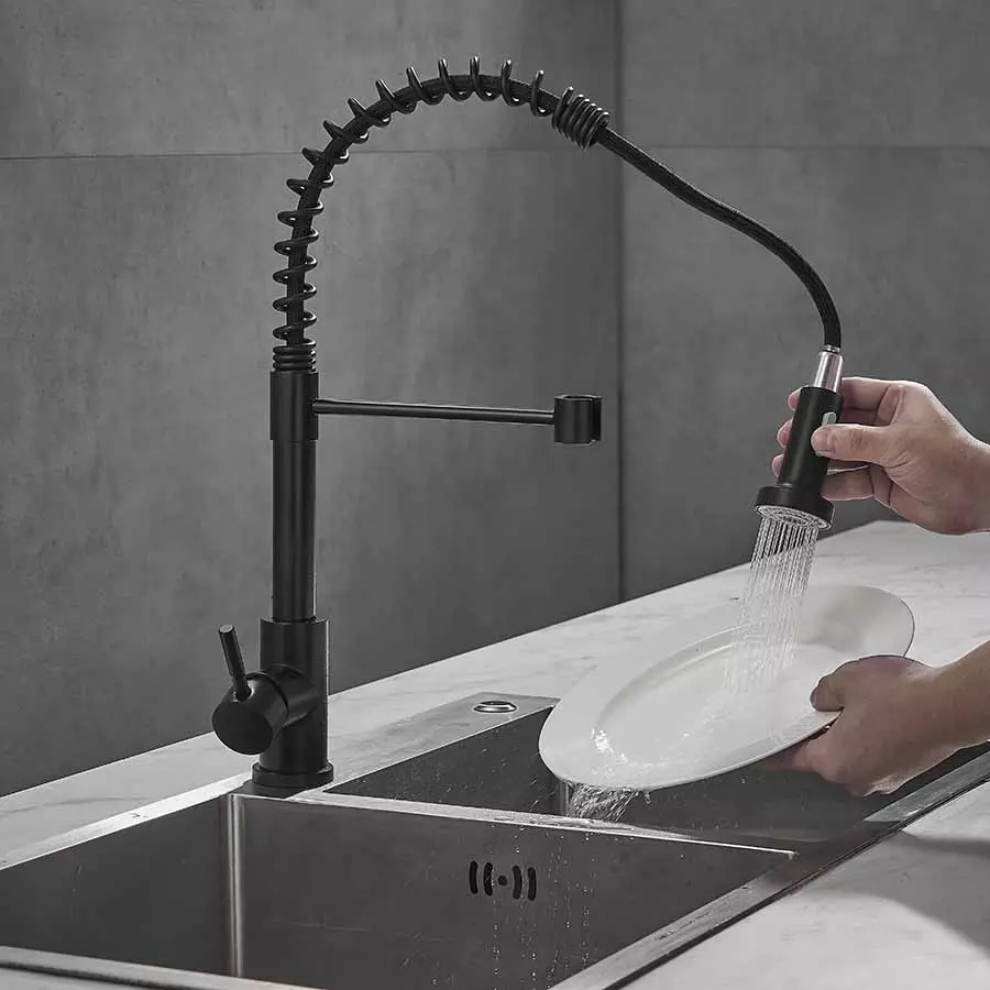 Pull out kitchen sink faucet sprayer attachment rotatable water tap