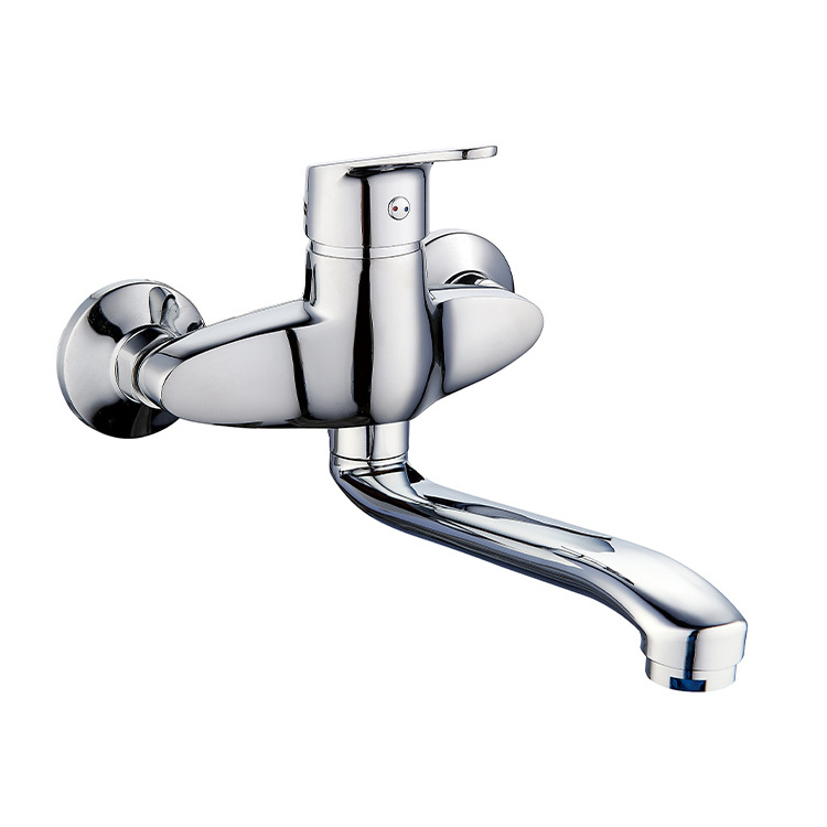 Professional Bathroom Chrome Polished Single Handle Wall Mounted Bath Shower Taps Bathtub Mixer Faucet