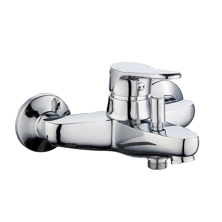 Professional Bathroom Chrome Polished Single Handle Wall Mounted Bath Shower Taps Bathtub Mixer Faucet