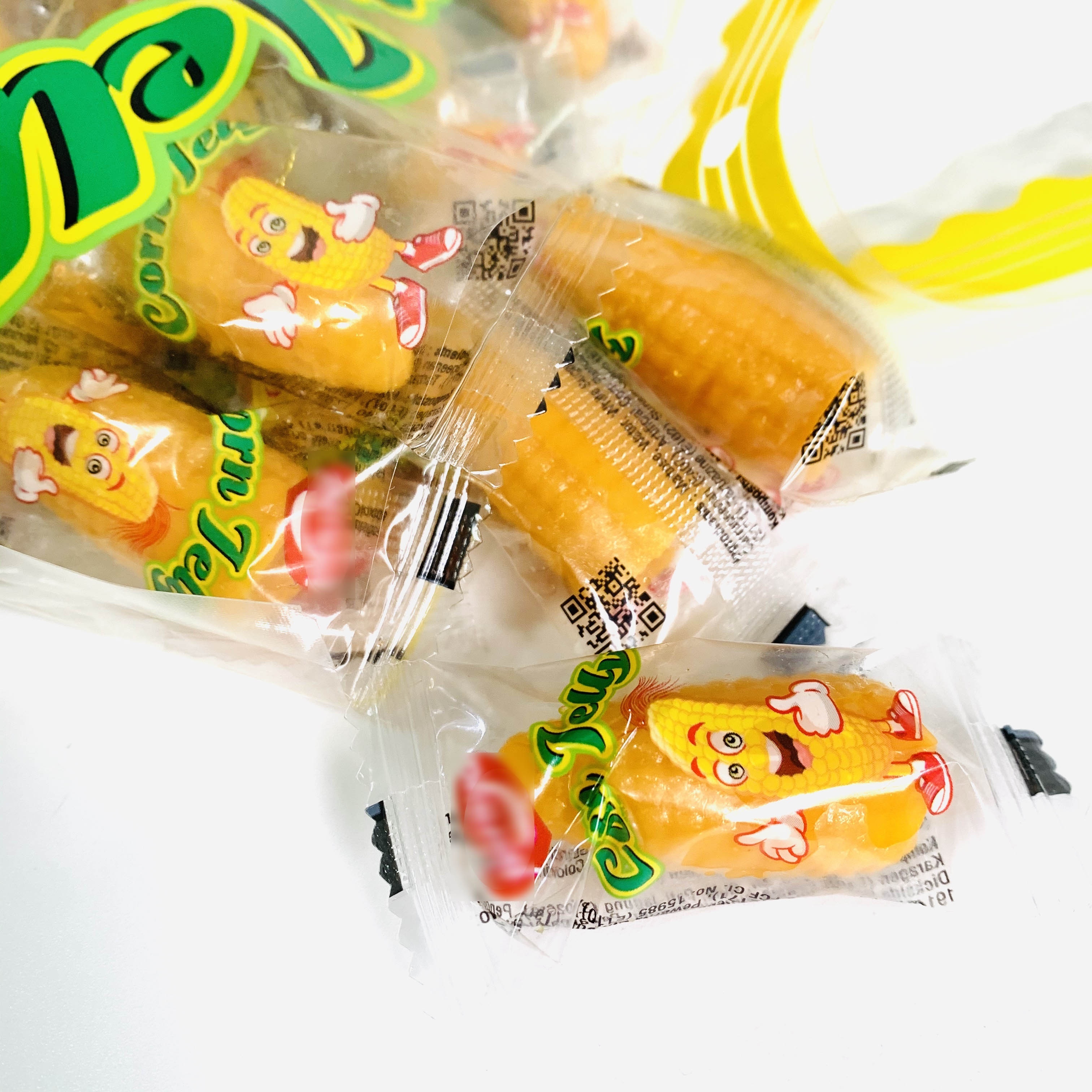 Candy Wholesale Individually Wrapped Corn Jelly Soft Gummy Candy Chewy Gummy Corn Kukurz Candy Fupaiyuan