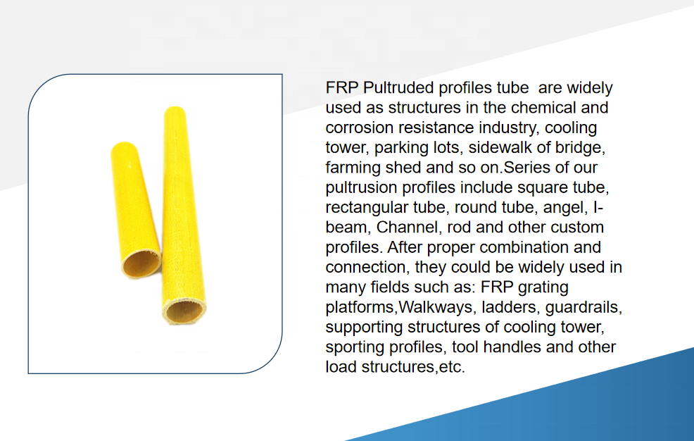 High Strength GRP Fiberglass Reinforced Plastic FRP Tube, Pultrusion FRP Round Pipe