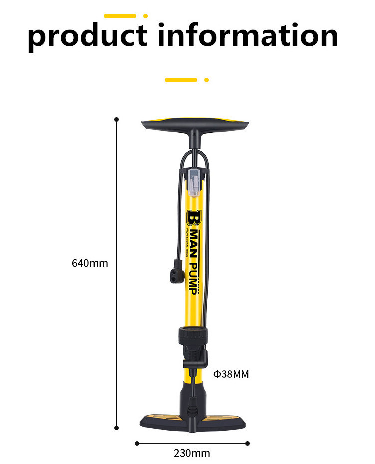 6638B- Air pump tire  inflator  cordless portable compressor  Wholesale multi-purpose pneumatic foot car tire manual ball pump