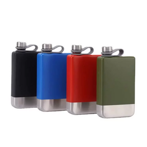 New 9oz Stainless Steel Hip Flask PVC Belt Rope Whiskey Wine Bottle Alcohol Pocket Flagon Metal Hip Flask Belt Holder