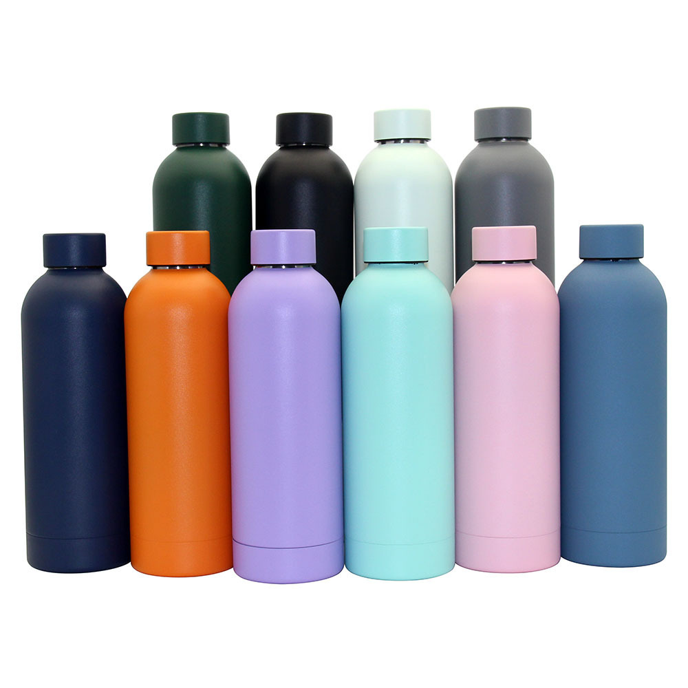 Custom Logo 750ml Small Mouth Matte Single Wall Stainless Steel Sport Water bottle