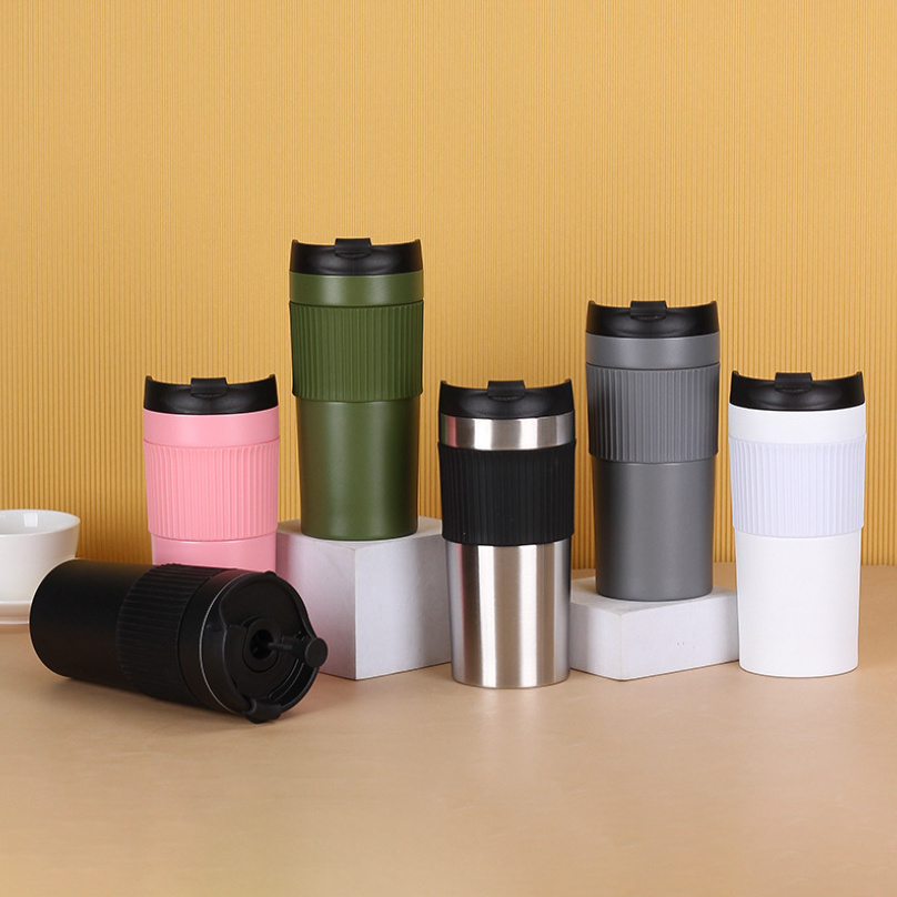 16oz Stainless Steel Vacuum Insulated Coffee Maker Travel Mug Portable Hand Brew Tea and Coffee Press Tumbler Cup