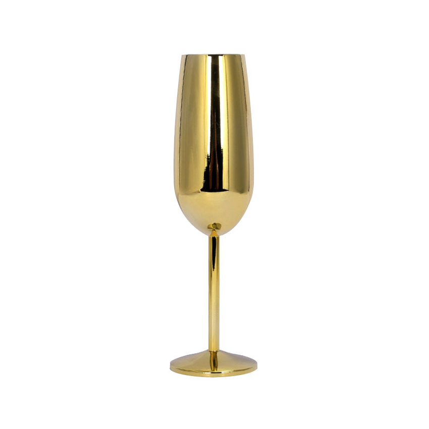 Custom 270ml Stainless Steel Copper Plated Champagne Glass Wine Glass Gold Goblets For Drinkware Bar Party