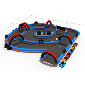 Custom Manufacturer Supply Kids Race Track For Go Karts High Quality Inflatable Fence Go Kart Track