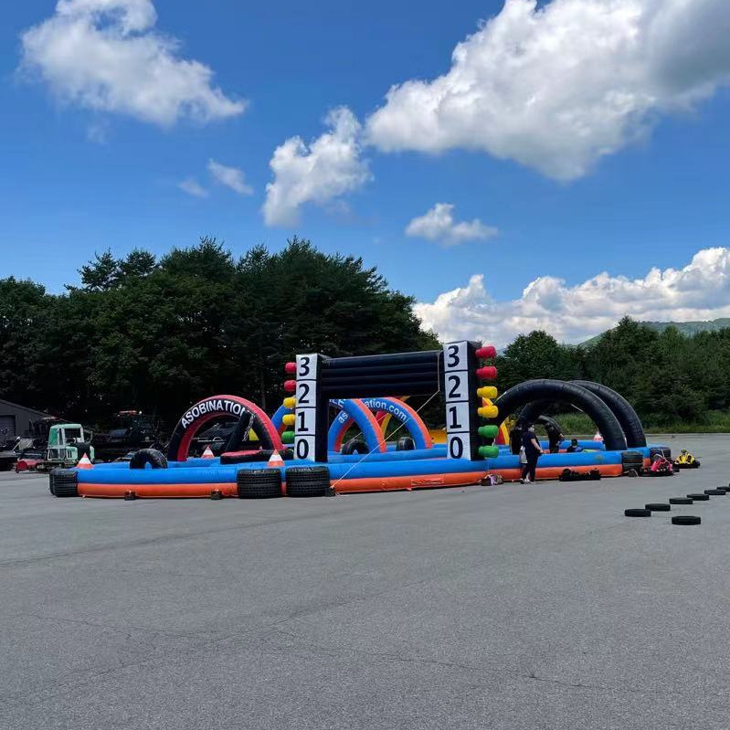 Custom Manufacturer Supply Kids Race Track For Go Karts High Quality Inflatable Fence Go Kart Track