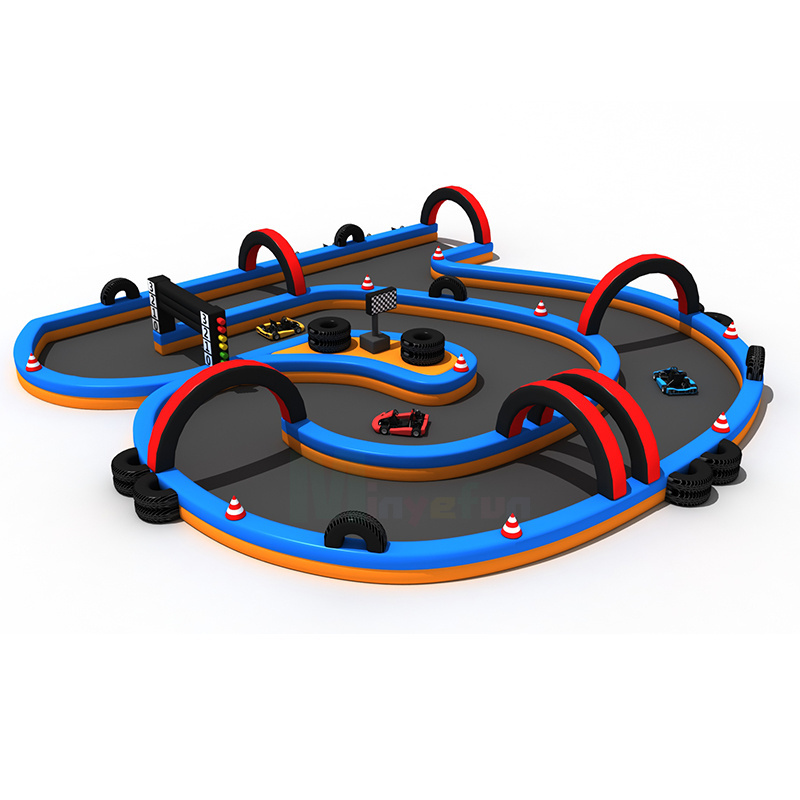 Custom Manufacturer Supply Kids Race Track For Go Karts High Quality Inflatable Fence Go Kart Track