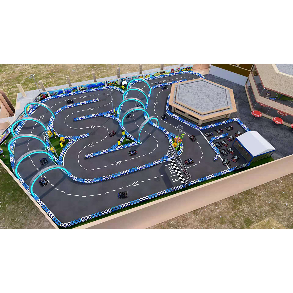 Custom Manufacturer Supply Kids Race Track For Go Karts High Quality Inflatable Fence Go Kart Track