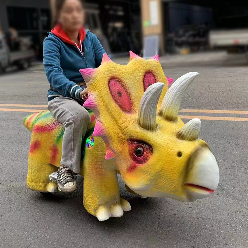 Soft Rubber Rideable Man Carrying Animal Kids Big Size Ride On Dinosaur Toy