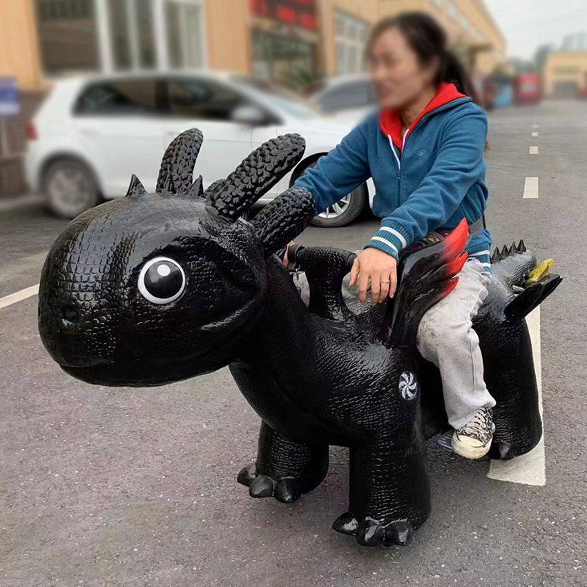 Soft Rubber Rideable Man Carrying Animal Kids Big Size Ride On Dinosaur Toy