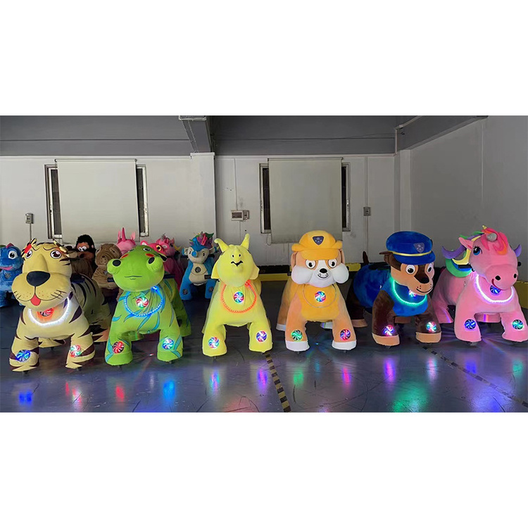 Battery Operated Ride Animal Toy with Coin System Motorized Earn Money Plush Riding Animals in Mall