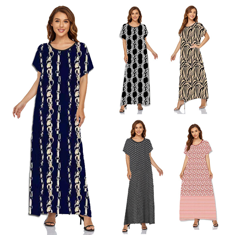 Wholesale 2023 Summer Designer Fashion Branded Elegant Ethnic Clothing Ladies Robe Casual Womans Maxi Dress Dresses