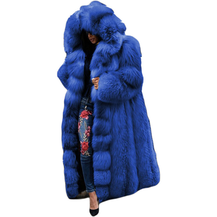 2023 Newest Design Women Fox Fur High Quality Genuine Jacket Thick Jackets 5xl Plus Size Long Winter Warm Overcoats