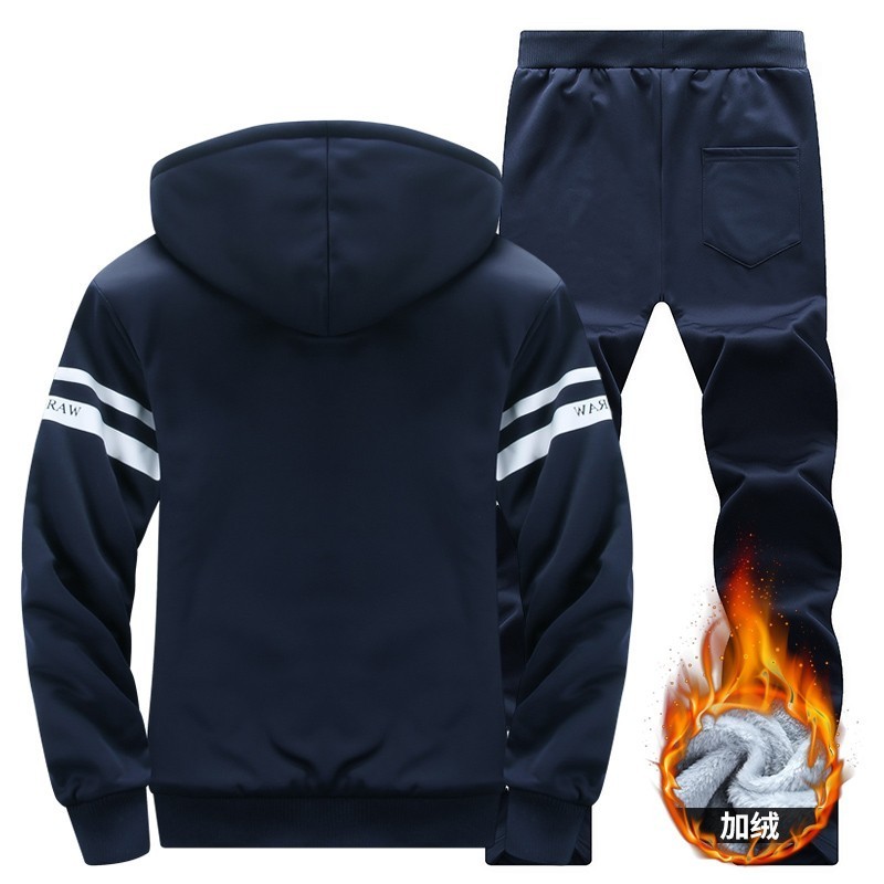 Wholesale 2023 Contracted Add Cloth with Soft Nap Track Suit to Keep Warm Portable Track Suit for Men Zippered Jogging Suit