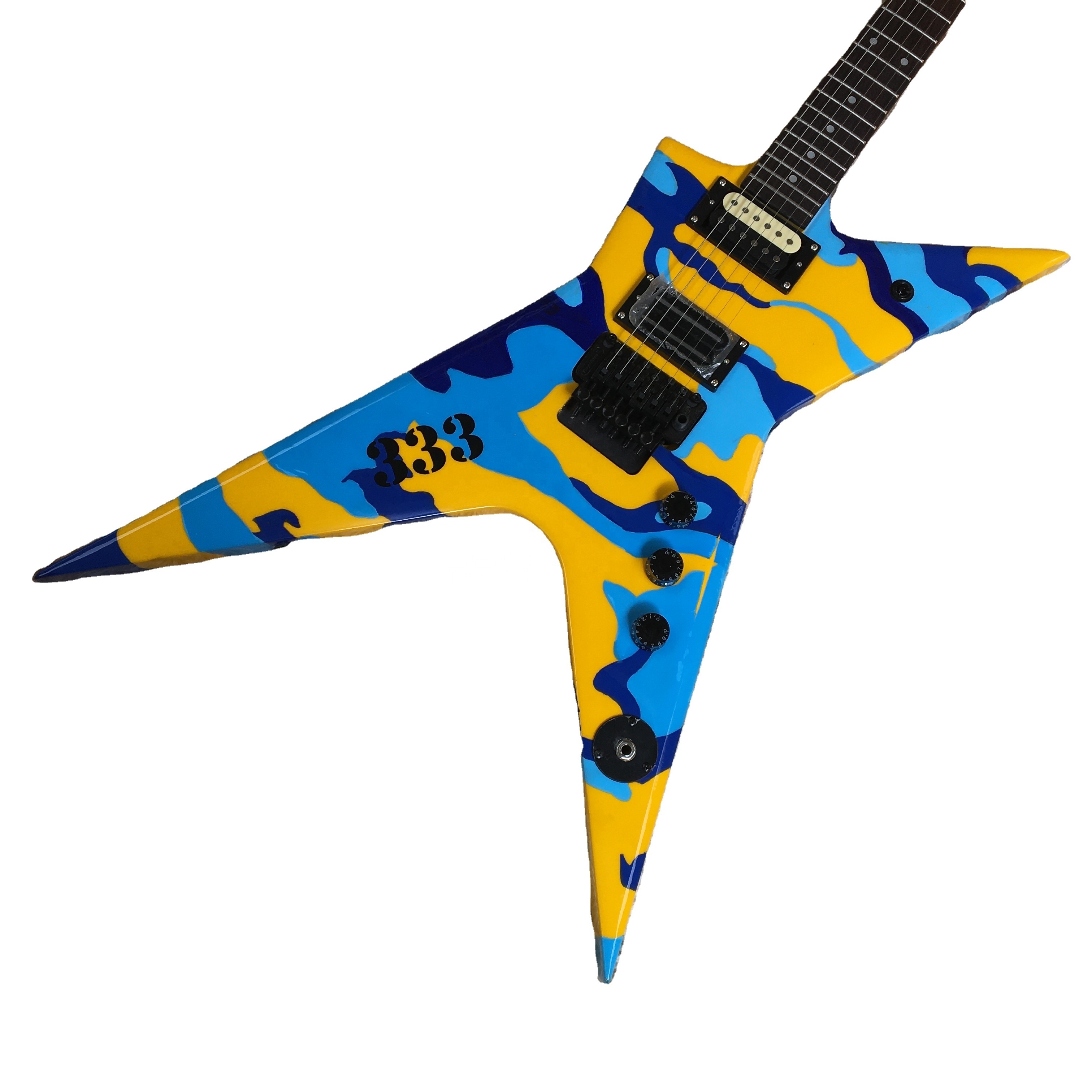 New Arrival Rare Wash-bu.n Colorful Dimebag Style Headstock Dean Electric Guitar