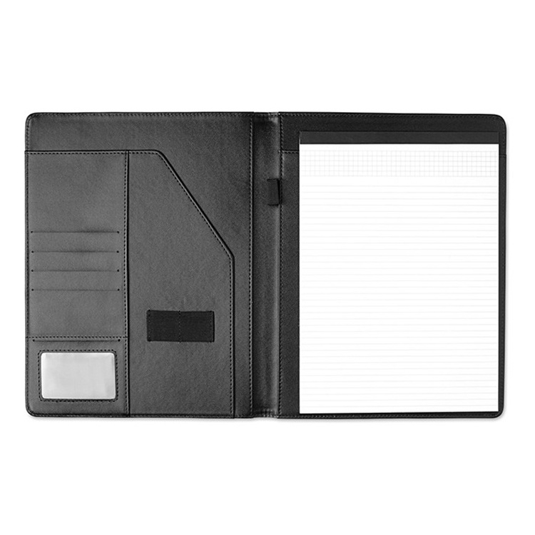 PU A4 size office conference document file folder portfolio with memo pad