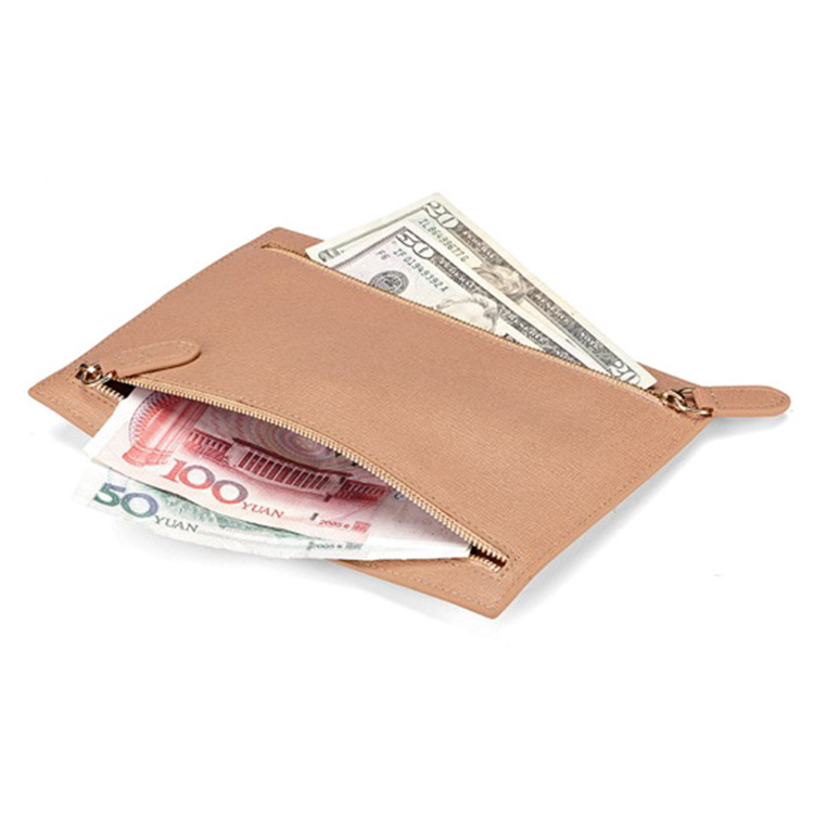 Personalized double sided slimline lady pouch stylish multi currency wallet made from genuine leather