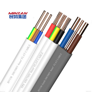 BS6004 BVVB BVVB+Earth Twin and Earth Flat Cable 2core 3core 2.5mm Electrical Wire PVC Copper TPS Flat Cable For Building Wiring