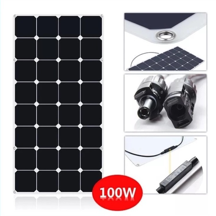 Flexible solar panel 100 watt flex pannello solare 12v for boat solar panel flexible 100W balcony