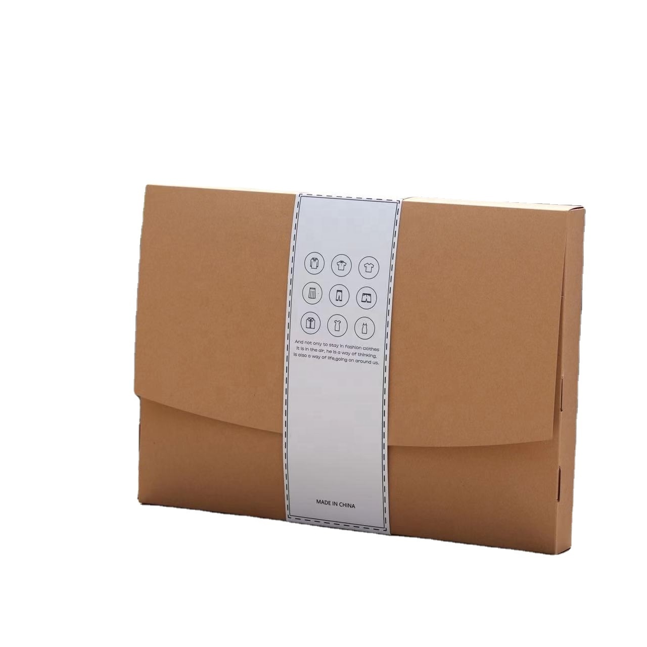 T-shirt packaging box clothing kraft paper express box men's hoodie bundle foot pants paper bags