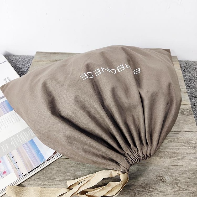 Wholesale LOGO Printed Gift Canvas Cotton Drawstring Shoe Dust Bag Custom handbag dust bags covers for handbags