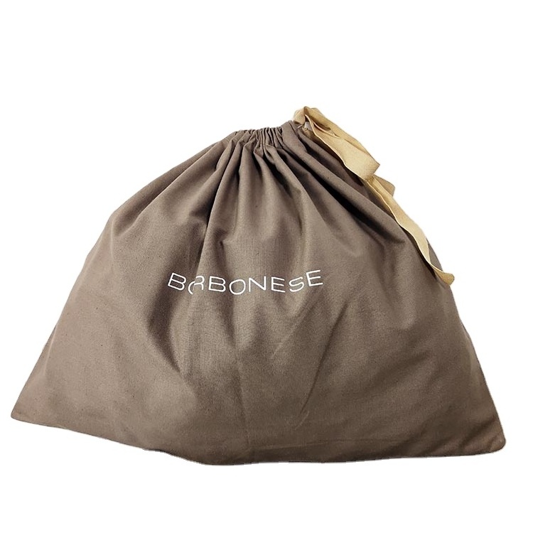 Wholesale LOGO Printed Gift Canvas Cotton Drawstring Shoe Dust Bag Custom handbag dust bags covers for handbags