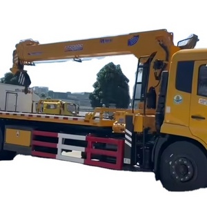 Dongfeng 8tons hot sale new flat-bed with crane tow truck wrecking anchor breakdown traile