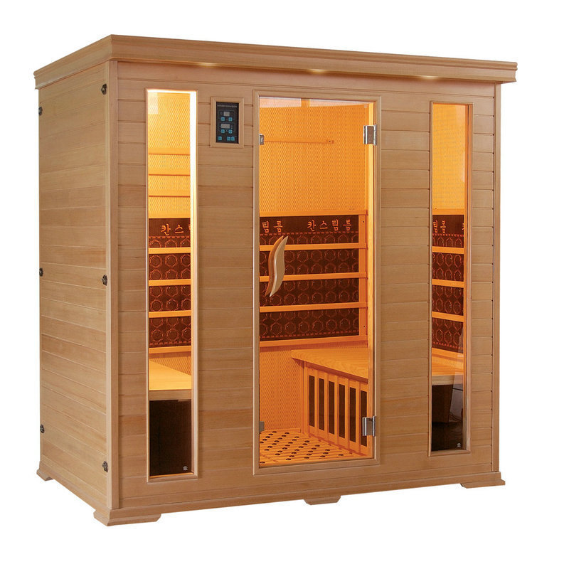 100% Canadian Red Cedar Far Infrared Person Sauna Rooms Indoor Wooden Steam Combined Room for Body Therapy