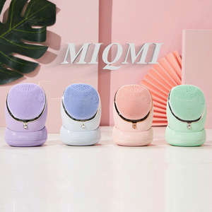 MIQMI 3 in 1 facebrush electric heated silicone sonic face wash brosse visage cepillo facial cleansing cleaner brush cleanser