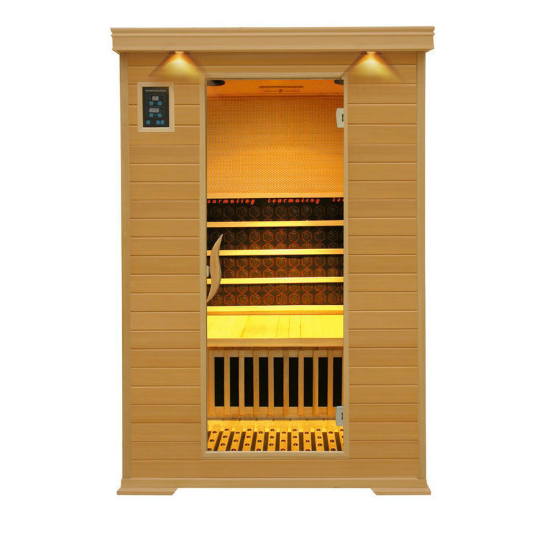 100% Canadian Red Cedar Far Infrared Person Sauna Rooms Indoor Wooden Steam Combined Room for Body Therapy