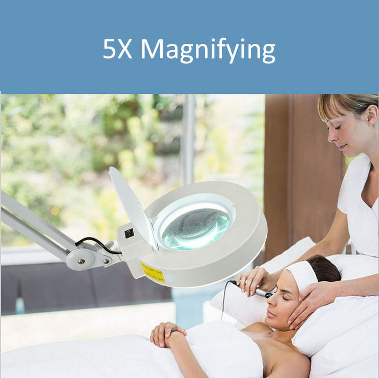 Led Light With 8X Magnifying Glass Eyelash Extension Aesthetics 360 Degree Rotation Salon Magnifying Lamp