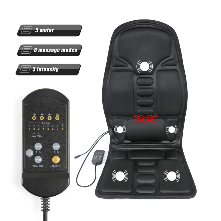 Electric Heated 5D Vibrating Massager Chair Cushion Full Body Massager Home Office Use Body Relaxing Car Massage Seat