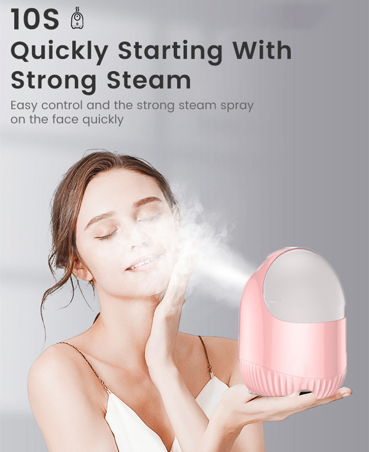 Portable Ozone Face Steamer Spa Skin Moisturizer Nano Ionic Facial Steamer For Salon Home Use Hot & Cold Spray