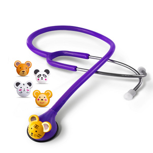 Customized Colors Fun style Animals Cartoon Single Head Pediatric Clinician Cardiology Stethoscope for child and new born baby