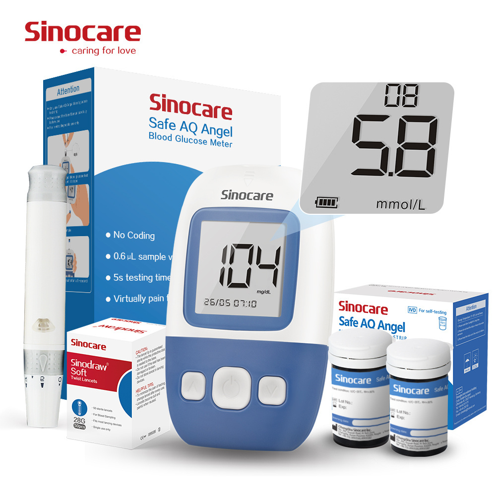 Sinocare Blood Glucose Test Strips Glucometros Glucometer Blood Sugar Monitor Digital Glucose Meter