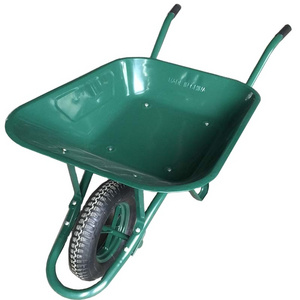 Cheap price wheelbarrow WB6400 Industrial building construction use single  wheel with 4.00-8 rubber pneumatic wheel