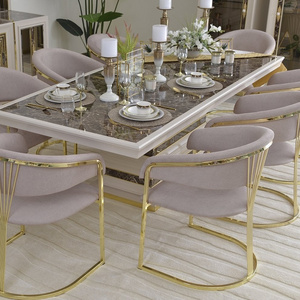 New Arrival Gold Stainless Steel Restaurant Chair Velvet Upholster Dining Chair For Hotel Restaurant Home