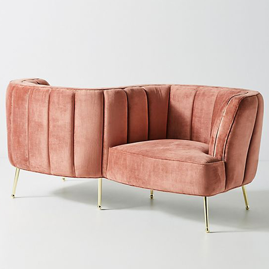 Tete-A-Tete S shape Velvet Sofa