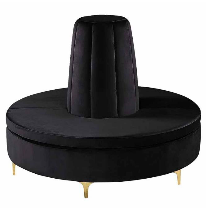 Modern Luxury High Back Navy Blue Velvet Upholstered Round Couches Restaurant Comfortable Booth Seating for Hotel Banquet Party