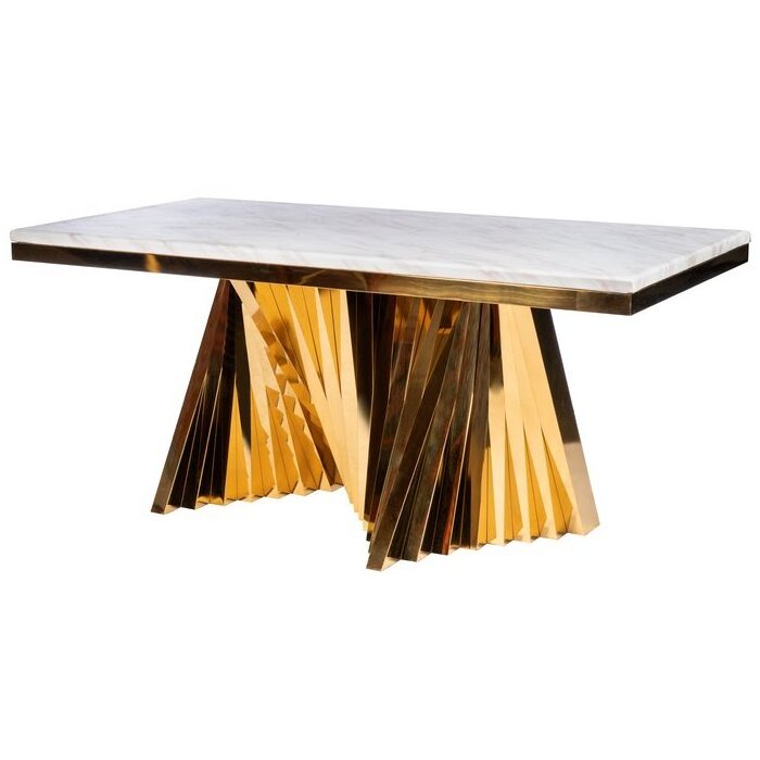 Modern Luxury Stainless Steel Base Rectangle Marble Top Dining Table Restaurant Table For Home Hotel Furniture