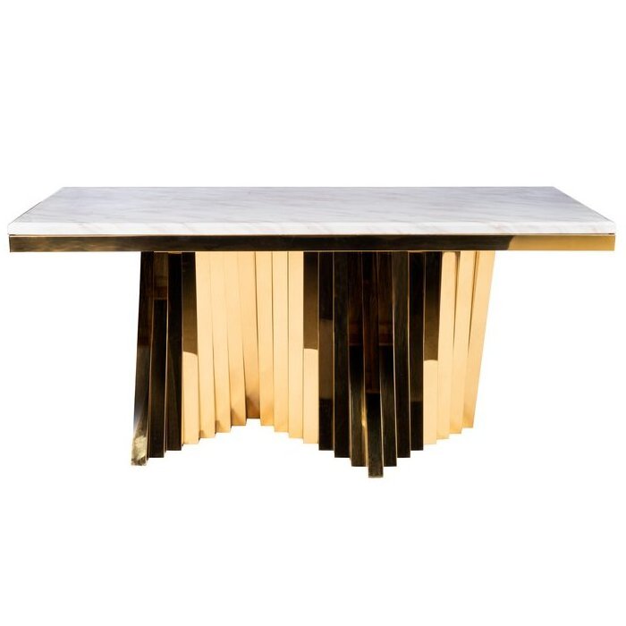 Modern Luxury Stainless Steel Base Rectangle Marble Top Dining Table Restaurant Table For Home Hotel Furniture