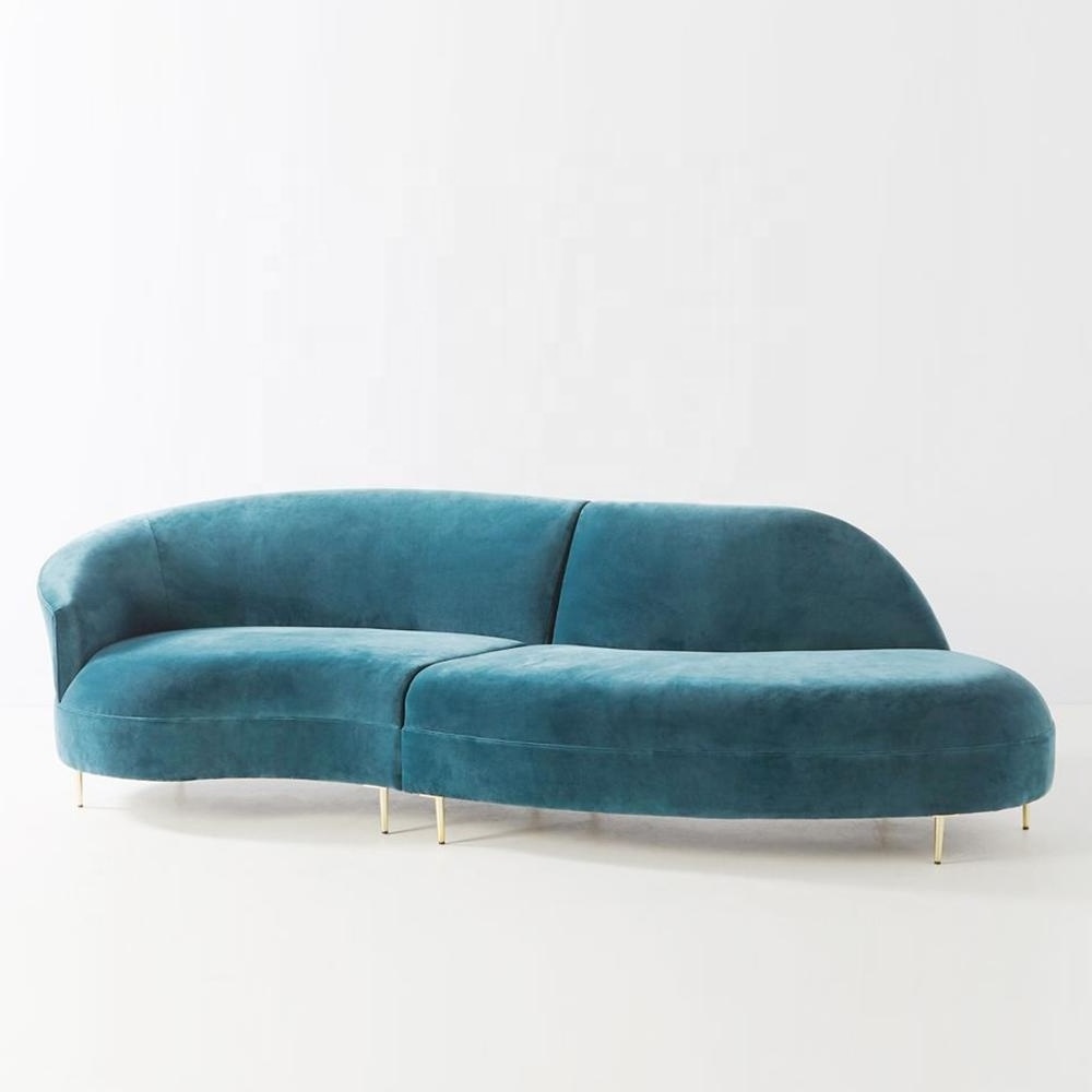 Grace Serpentine Two-Piece Modern Sectional Chaise Sofa