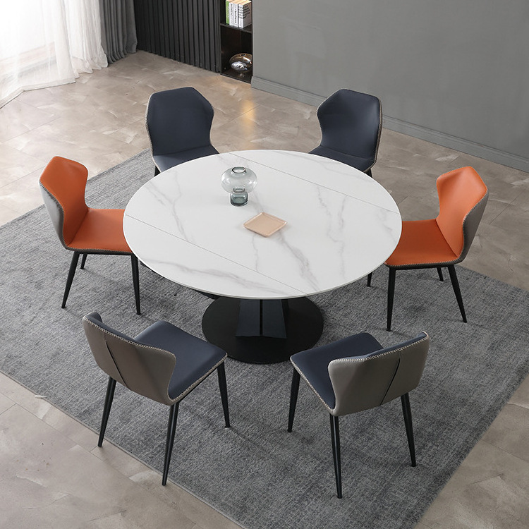 Modern Square And Round Dual-purpose Rotating Telescopic Round Table Folding Multi-functional Dining Table Restaurant Table