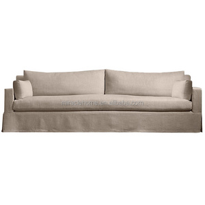 Classic Furniture Chic Ultra Comfortable Twisted Slipcovered sofa Linen Beige Traditional Living Room Sofa