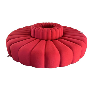 Modern style round circle pumpkin sofa velvet lager round Modular sectional circle sofa hotel sofa